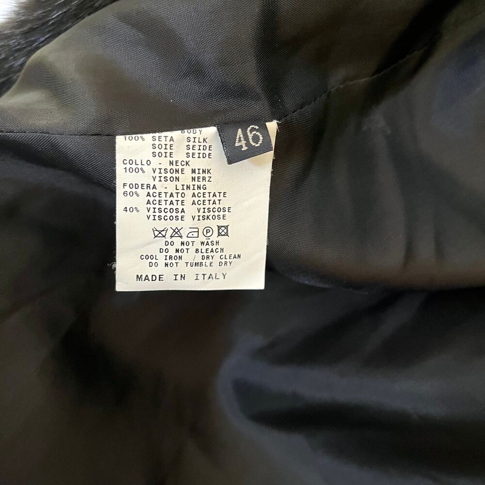 Etro Milano Vintage Runway Real Mink Fur Sequin Embroidered Silk Jacket Sz 46/L - Picture 6 of 16